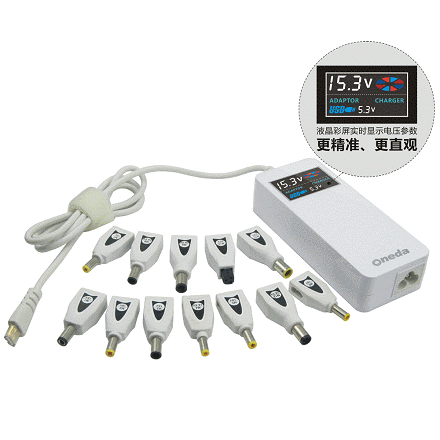 Oneda 90W LCD Universal Laptop AC Adapter With USB White 