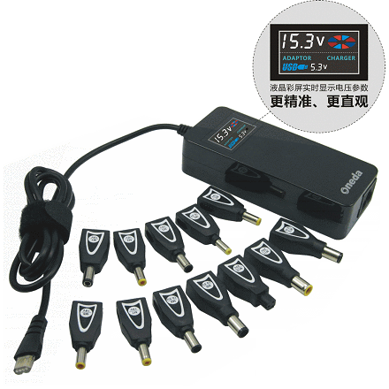 Oneda 90W LCD Universal Laptop AC Adapter With USB Black 