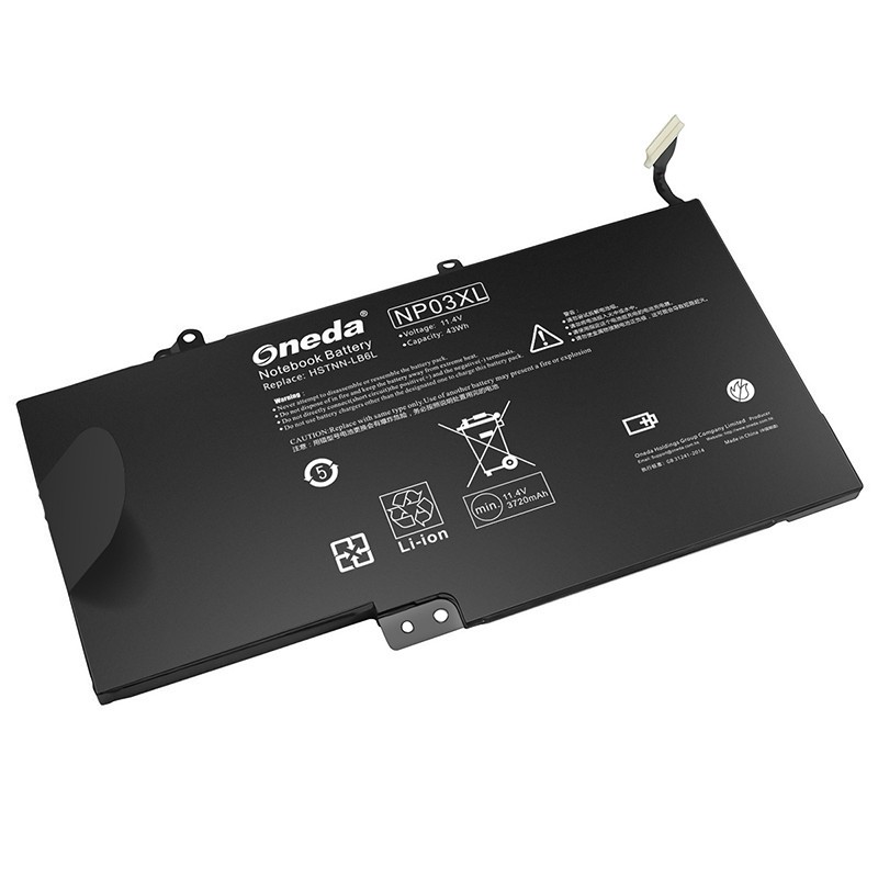 Oneda 适配于惠普 HP Pavilion X360 13-A010DX 系列 NP03XL 笔记本电池 [锂离子电池4芯43Wh] 