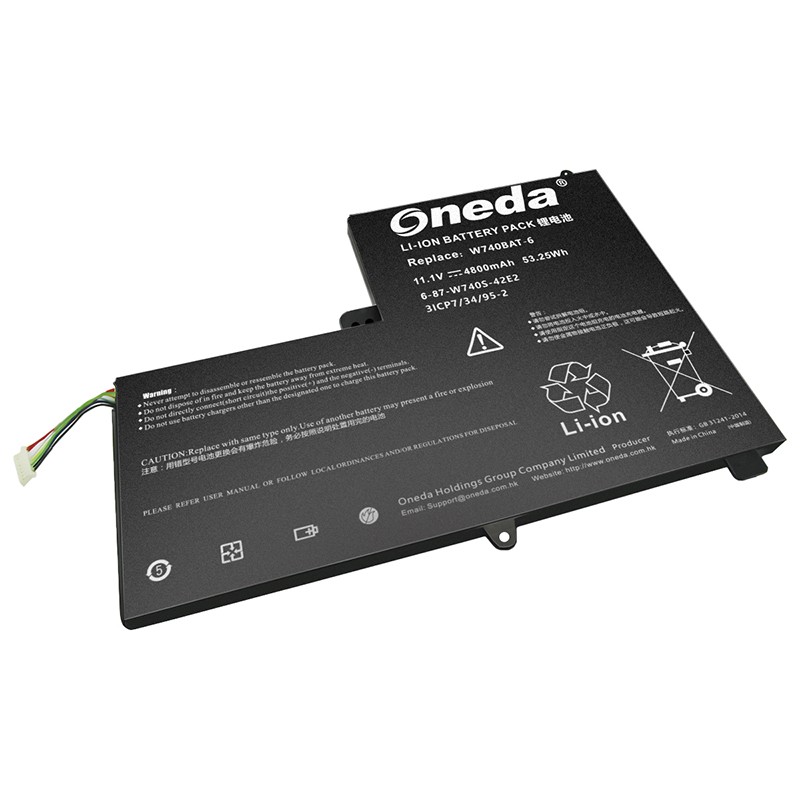 Oneda New Laptop Battery for Clevo S413 Series W740BAT-6 [Li-ion 6-cell 4800mAh / 53.28Wh] 