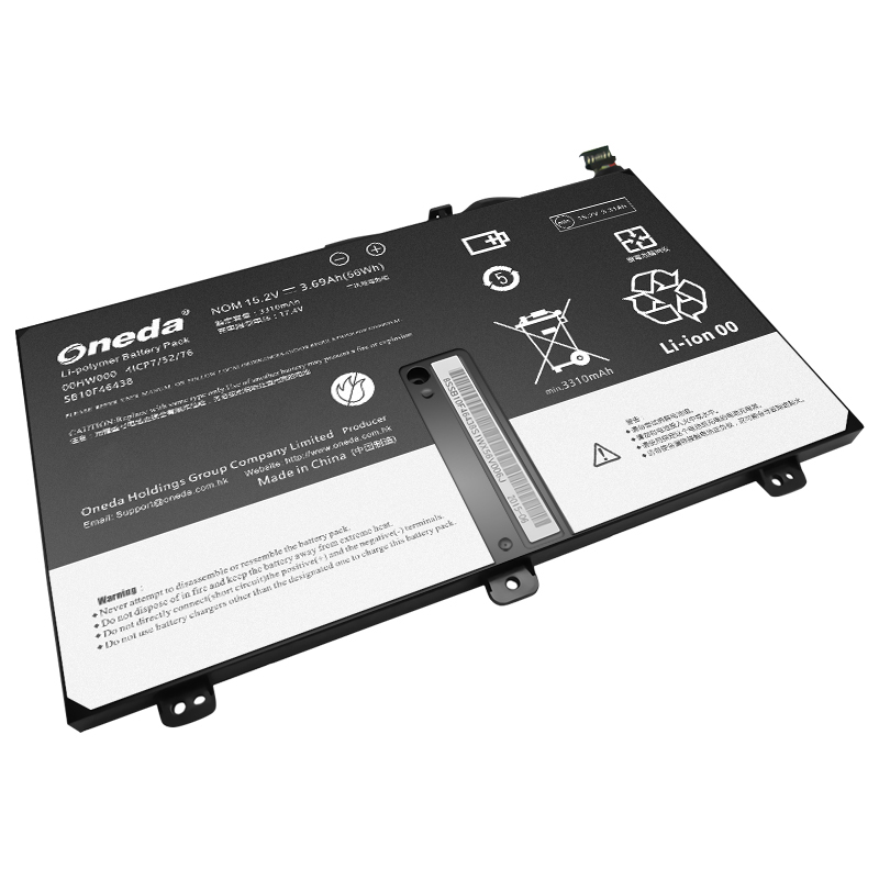 Oneda New Laptop Battery for ThinkPad SB10F464 Series SB10F46438 [Li-polymer 4-cell 3.69Ah/56Wh] 