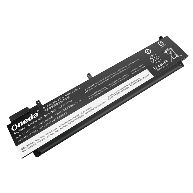 Oneda 适配于联想 Lenovo SB10F46460 系列 01AV406 笔记本电池 [锂聚合物电池3芯2.09Ah/24Wh] 