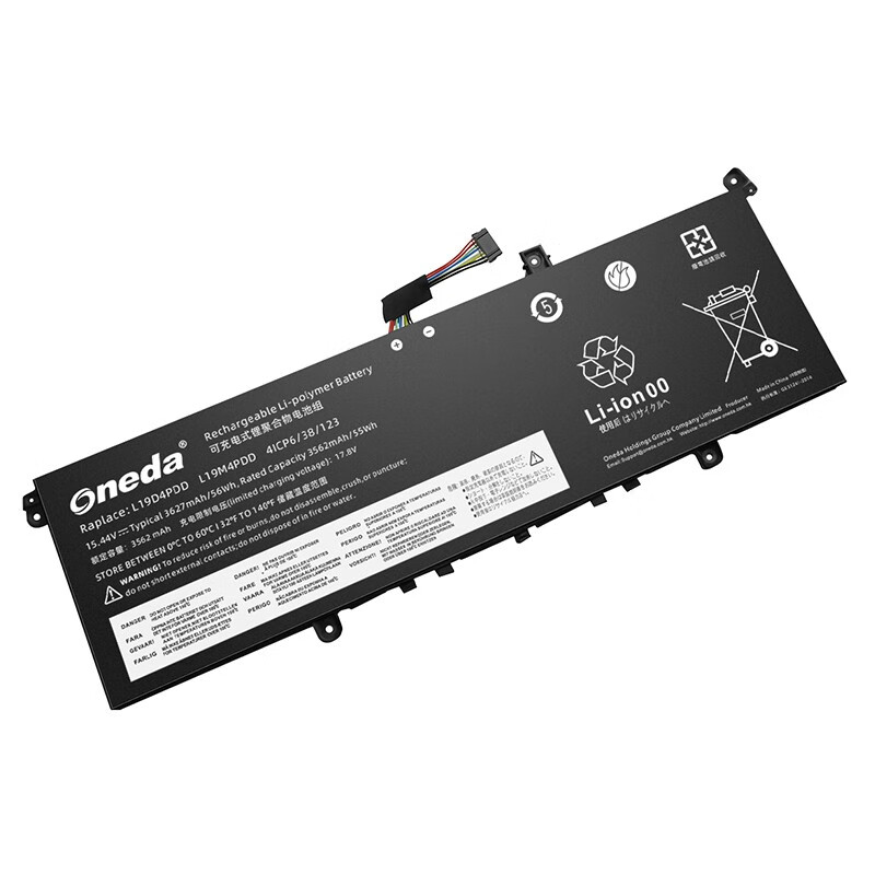 Oneda 适配于联想 Lenovo L19D4PDD 系列 L19M4PDD 笔记本电池 [锂聚合物电池4芯3627mAh/56Wh] 