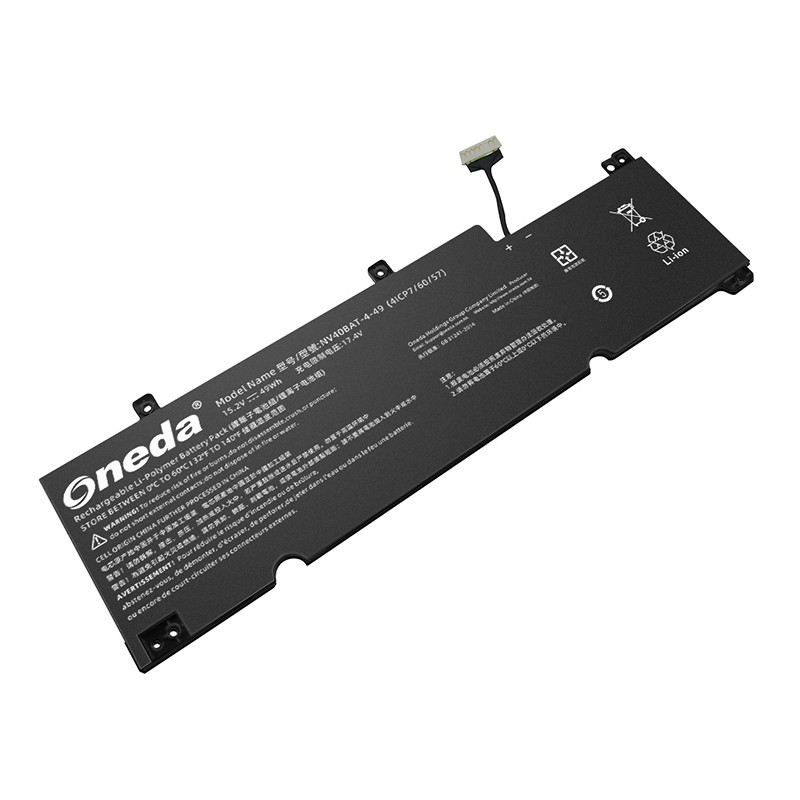 Oneda New Laptop Battery for Thunderobot NV40BAT-4 Series NV40BAT-4-49 [Li-polymer 4-cell 49Wh/3175mAh] 