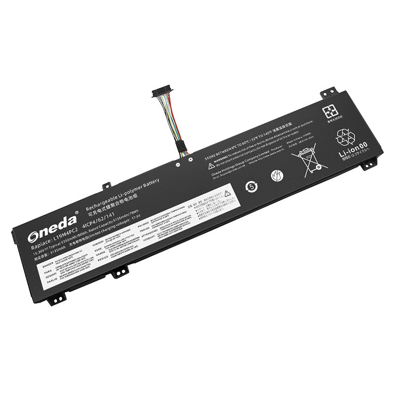 Oneda 适配于联想 Lenovo L19M4PC2 系列 L19C4PC2 笔记本电池 [锂聚合物电池4芯5350mAh/80Wh] 