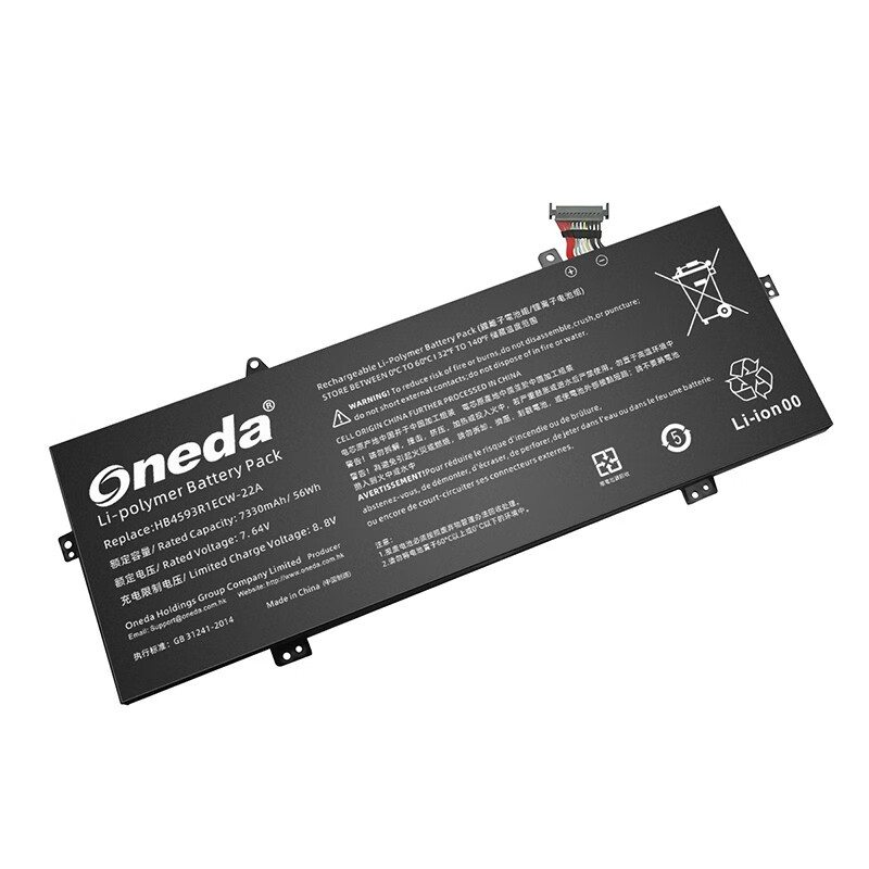 Oneda New Laptop Battery for HUAWEI HB4593R1ECW-22A Series HB4593R1ECW-22B [Li-polymer 4-cell 7330mAh/56Wh] 