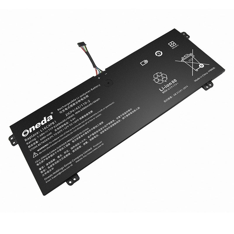 Oneda New Laptop Battery for Lenovo L16C4PB1 Series L16L4PB1 [Li-polymer 4-cell 6268mAh / 48Wh] 