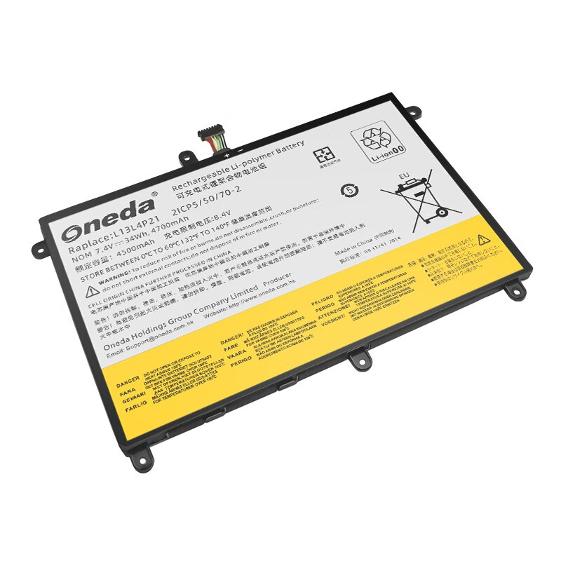 Oneda 适配于联想 Lenovo L13L4P21 系列 L13M4P21 笔记本电池 [锂聚合物电池4芯4700mAh/34Wh] 
