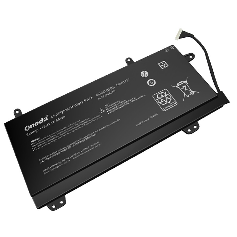 Oneda 适配于华硕 ASUS C41N1727 系列 ROG 冰刃新锐 Zephyrus 笔记本电池 [锂聚合物电池4芯55Wh] 