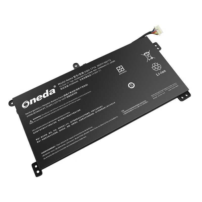 Oneda New Laptop Battery for Hasee SQU-1716 Series 精盾U65A [Li-polymer 3-cell 4550mAh/52.55Wh] 