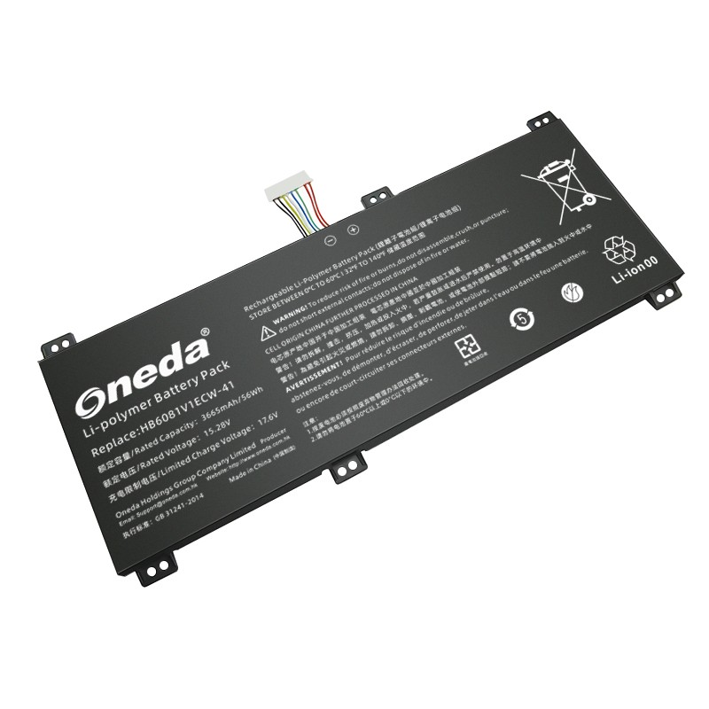 Oneda New Laptop Battery for HUAWEI HB6081V1ECW-41 Series HBL-W19 [Li-polymer 2-cell 3665mAh/56Wh] 