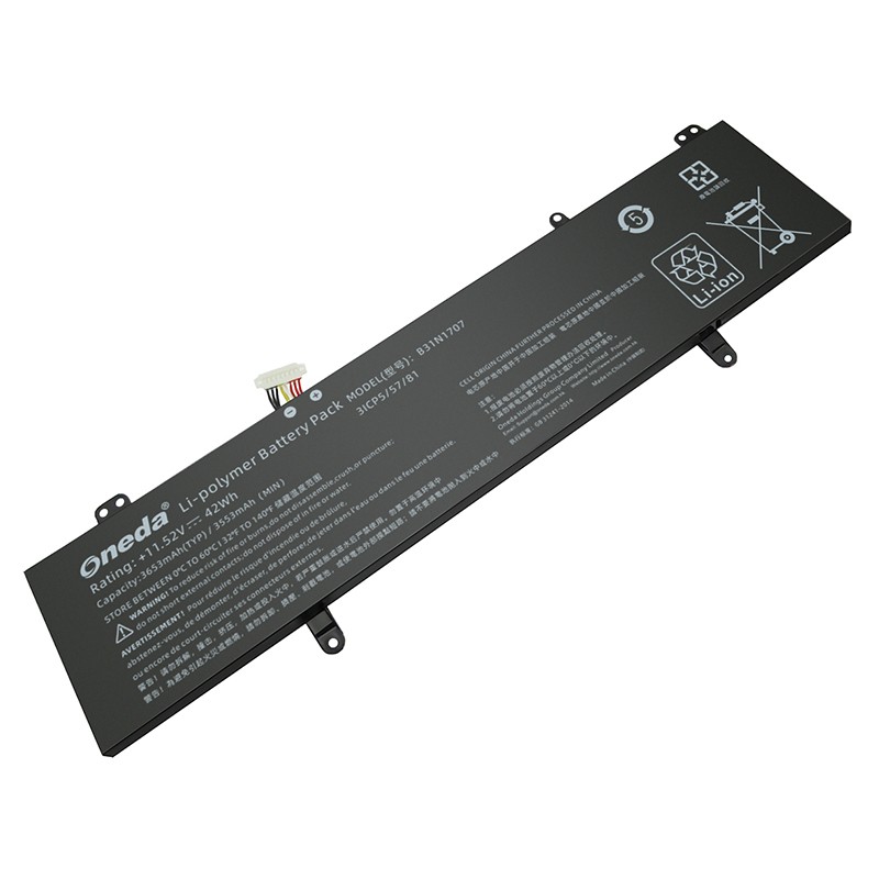 Oneda New Laptop Battery for ASUS B31N1707 Series S4000V [Li-polymer 3-cell 42Wh] 