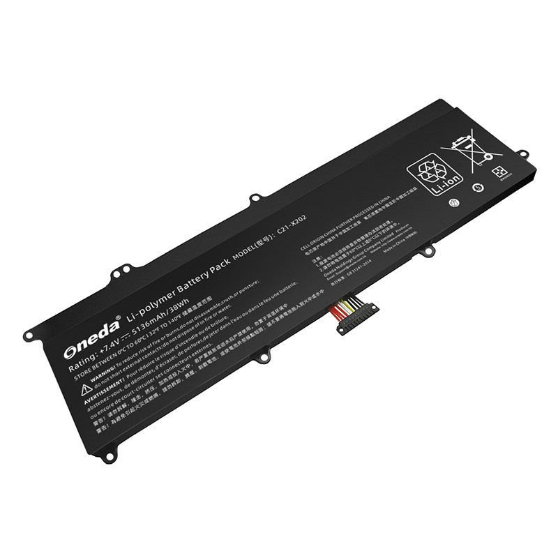 Oneda New Laptop Battery for ASUS C21-X202 Series VivoBook S200E [Li-polymer 4-cell 5136mAh/38Wh] 