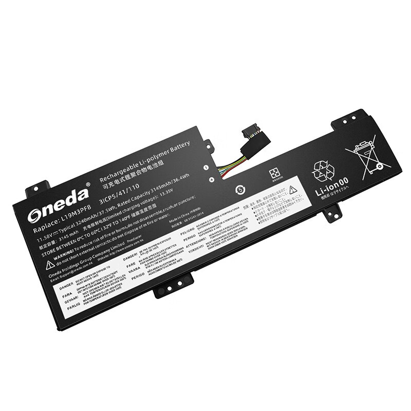 Oneda 适配于联想 Lenovo L19M3PF8 系列 L19C3PF8 笔记本电池 [锂聚合物电池3芯3240mAh/37.5Wh] 
