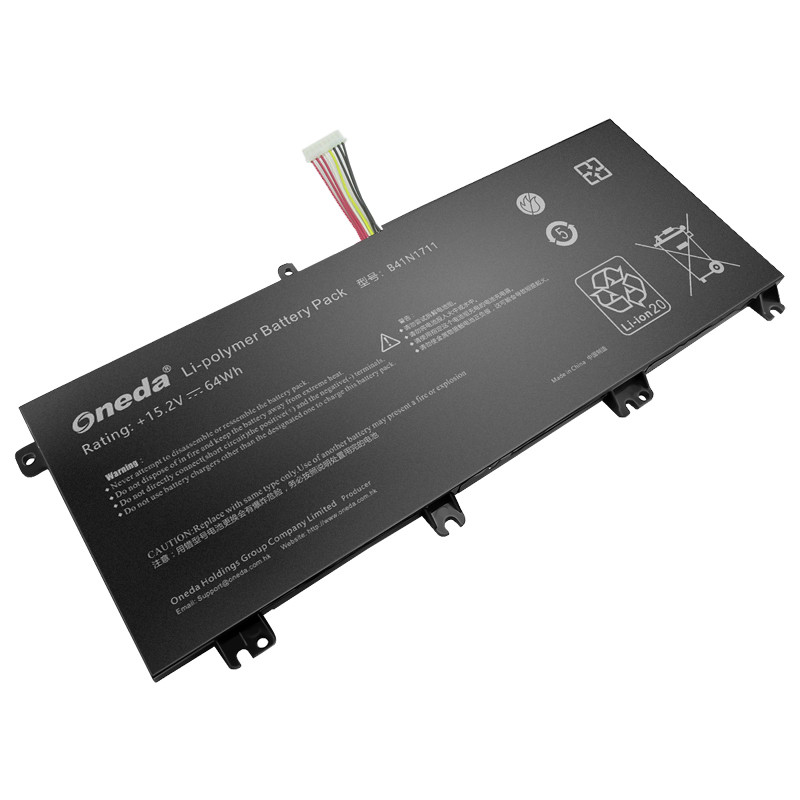 Oneda 适配于华硕 ASUS B41N1711 系列 FX63VM7300-1BACXYQ6X10 笔记本电池 [锂聚合物电池4芯64W] 