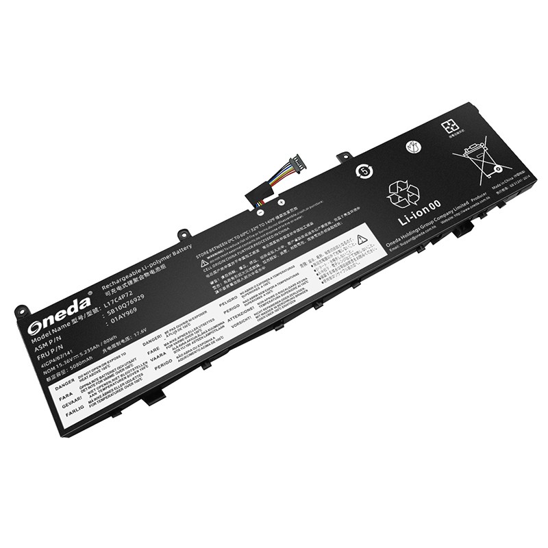 Oneda 适配于联想 Lenovo L17C4P72 系列 L17M4P72 笔记本电池 [锂聚合物电池4芯5.235Ah/80Wh] 