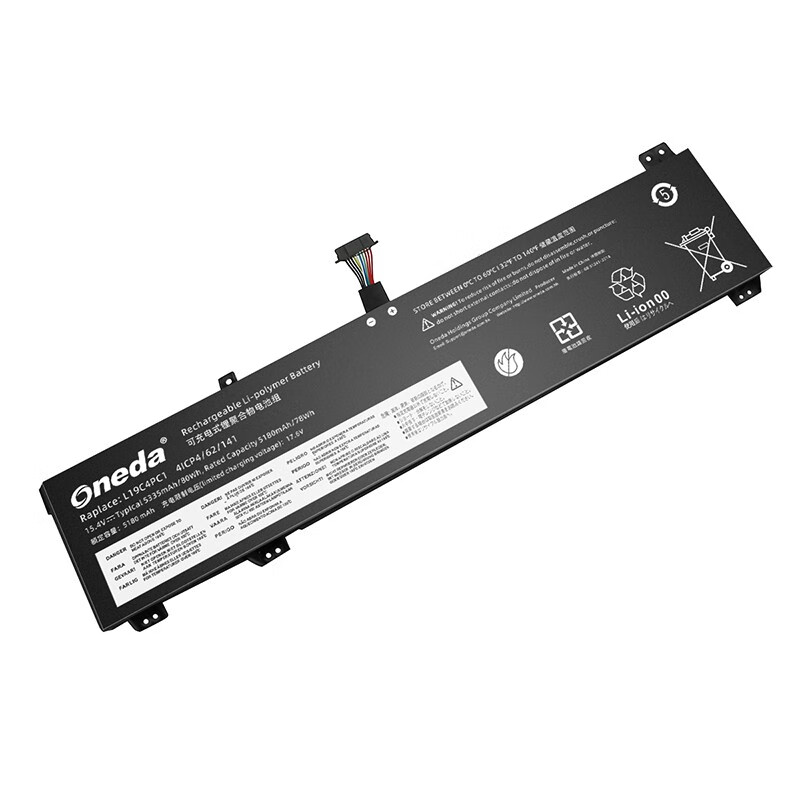 Oneda 适配于联想 Lenovo L19C4PC1 系列 L19M4PC1 笔记本电池 [锂聚合物电池4芯5335mAh/80Wh] 