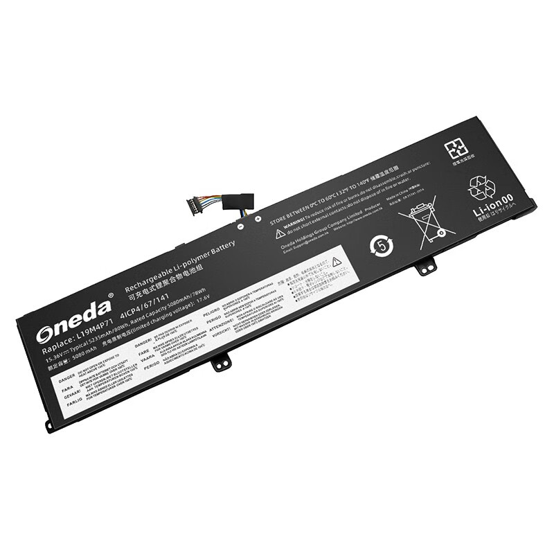 Oneda 适配于联想 Lenovo L19M4P71 系列 L19L4P71 笔记本电池 [锂聚合物电池4芯5235mAh/80Wh] 